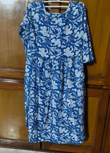 Floral Cotton A-Line Kurti Dress 💙