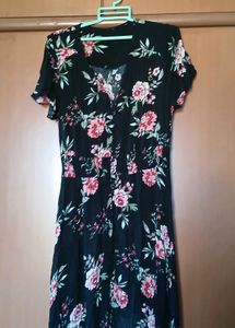 Floral Print Maxi Dress - XL Size