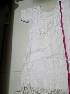 Red &amp; White Kurta Set