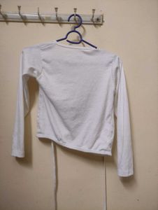 wrap cardigan . knot tie top.