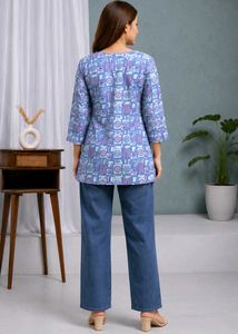 Stylish Blue Printed Kurta