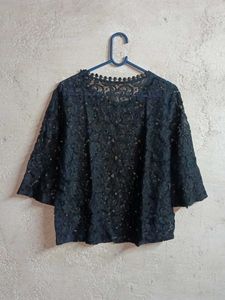 Trendy See-through Lace Top Black 🖤