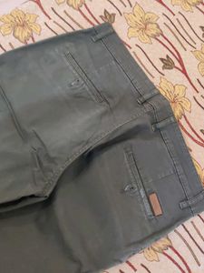 Olive Green Straight Fit Pants