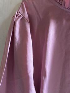 Pink Ruffled Neck Blouse