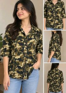 Stylish Camouflage Button-Up Shirt