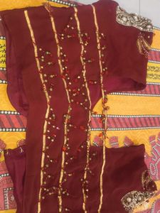Maroon Embroidered Blouse