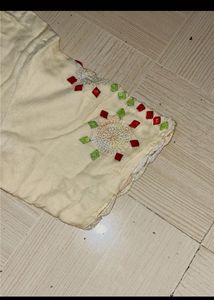 Embroidered Cream Kurta
