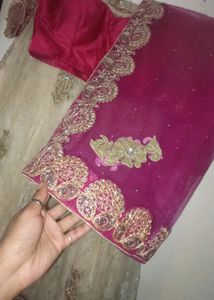 Women's Rose And cream Lengha choli