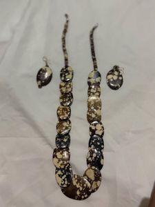 Unique Beaded Necklace &amp; Earrings Set
