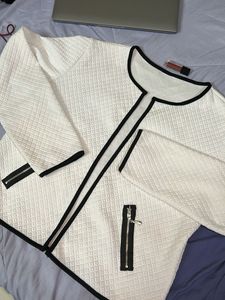 Korean Chic White Quilted Jacket for SALE