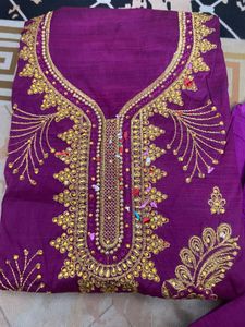 Embroidered Purple Salwar Kameez Set