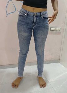 Blue Acid Wash Skinny Jeans