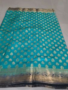 Elegant Teal Silk Saree