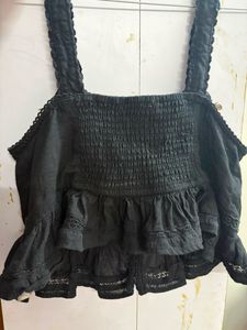 ✨ Elegant Black Embroidered Bralette Top ✨