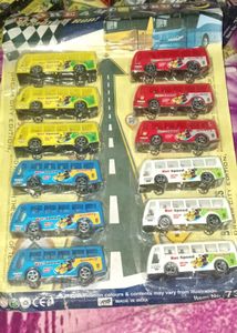Die-Cast Toy Bus Set
