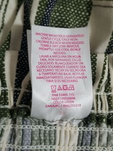 Smocked Tube Camisole Green White Striped