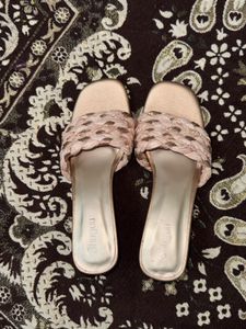 Stylish Rose Gold Braided Slides