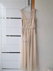 Designer party Beaded Tulle Gown