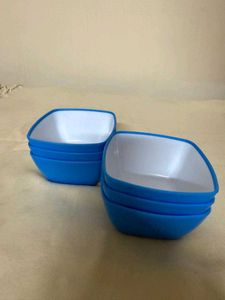 🆕 Set of 6 Blue -White Bowls