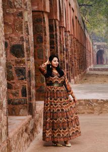 Elegant Floral Georgette Maxi Dress