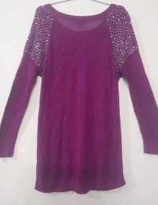 Y2k Embellished Crochet Knit Top