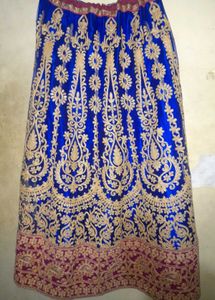 Royal Blue Embroidered Lehenga Skirt