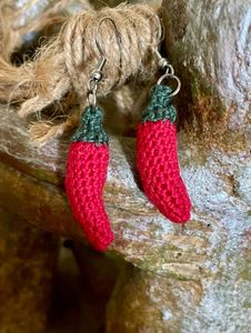 Chili Pepper Crochet Earrings