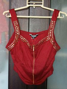 Red Embellished Top - M Size