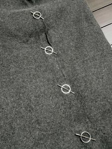 Women Grey Straight Winter Skirt