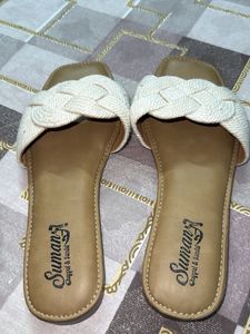 Brand New Cream Braided Flats