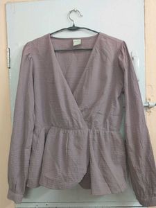 Atmosphere Wrap-Front Peplum Top
