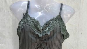 Lace Trim Ribbed Camisole Top