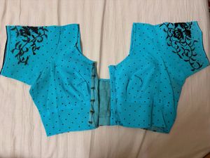 blue saree with stitched blouse 💙
