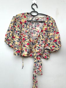 HnM Floral wrapped Cropped Tops