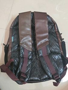 Brown Leather Backpack water resistant