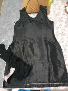 Elegant Black &amp; Silver Brocade Kurta Set