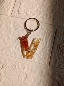 Resin V Latter Keychain