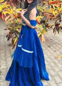 Stunning Royal Blue Lehenga Choli Set
