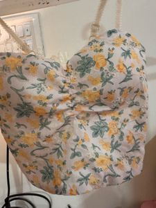 Floral Ruched Crop Top