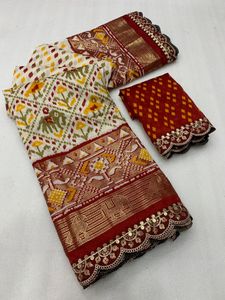 Dola Silk Saree Kalamkari Print