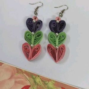 Handcrafted Quilled Heart Earrings