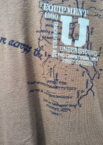 Brown Graphic Print Stretchable Men's T-Shirt