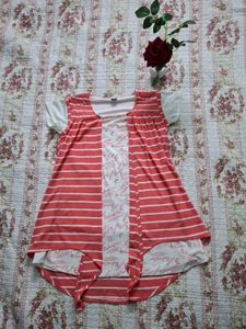 Chic Striped Layered Tunic Top