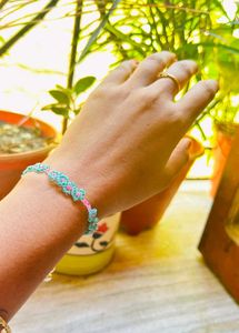 3 Boho Beaded Flower Anklets - Handmade