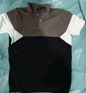 Colorblock Polo Neck T-Shirt