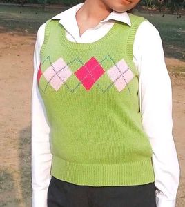 Vibrant Argyle Knit Sweater Vest