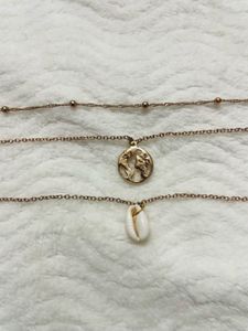 Layered Globe &amp; Shell Necklace