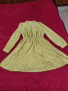 Chic Yellow Floral Print Dress