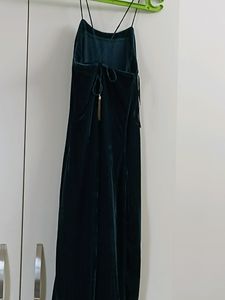 Bottle Green Velvet Maxi Dress/ Gown