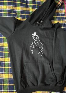 Black Graphic Print Hoodie